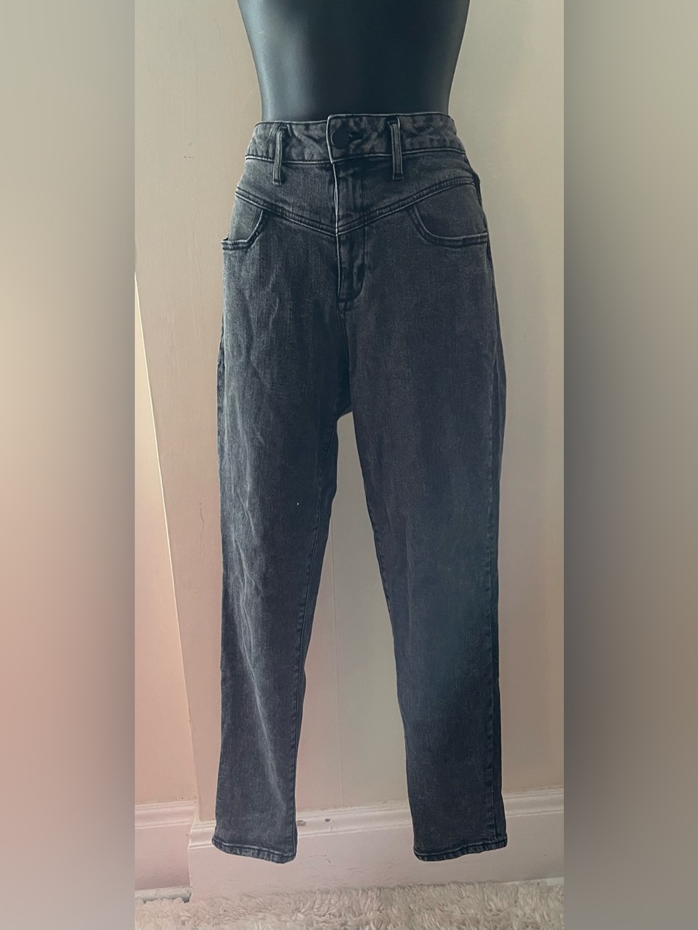 Jordache Boyfriend Slim High-Rise Black Washed Jeans Size 8